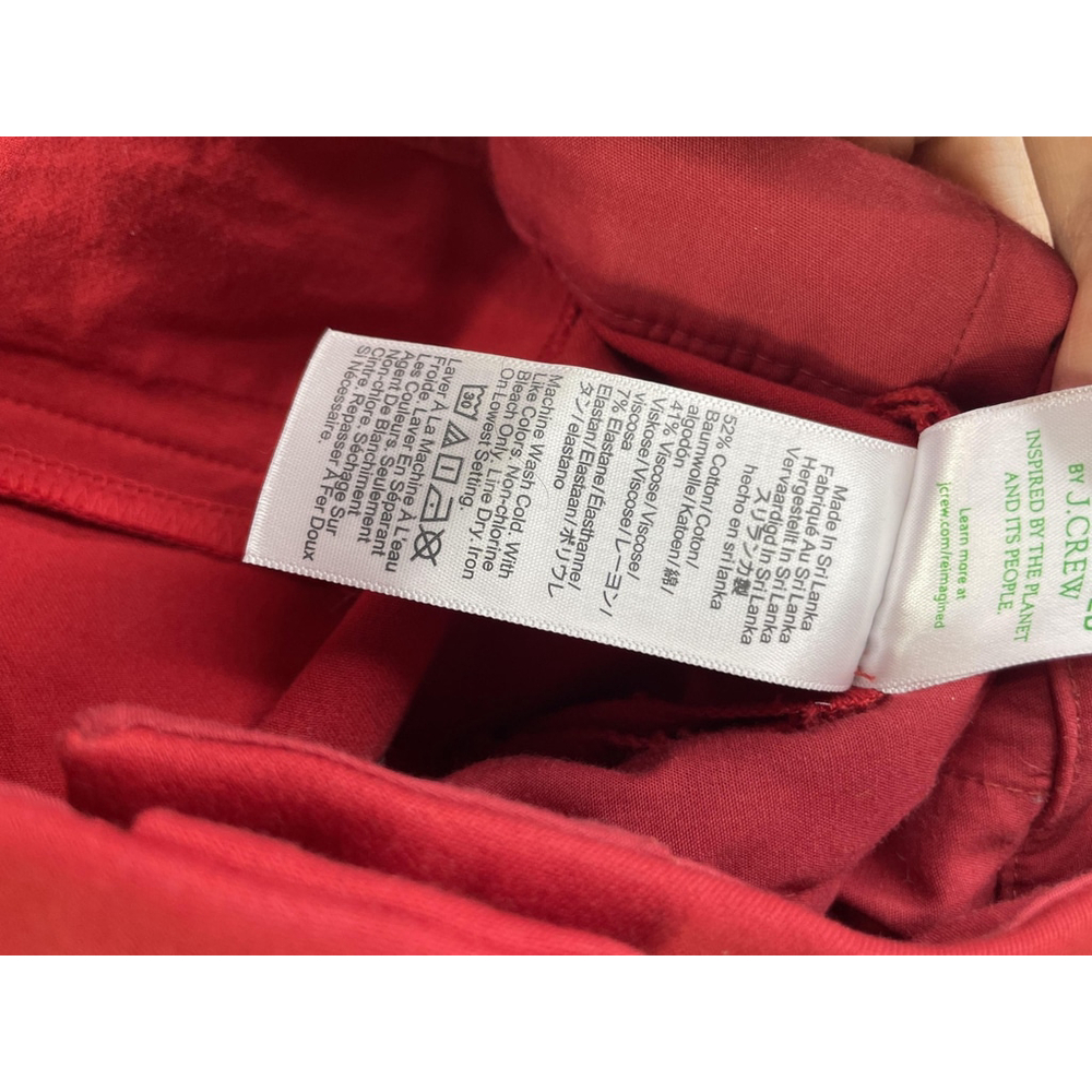 J.CREW Pants Womens 6 Red Kelsey Crop Straight Twill Stretch Casual Work Office - Picture 11 of 11